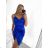 Šaty elegantné spoločenské krátke saténové na ramienka dámske Francesca (XS/S/M ONE SIZE) TALIANSKA MÓDA IM322305