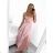 Šaty dlhé elegantné na ramienka dámske (S/M ONE SIZE) TALIANSKA MODA IM323013/DU   béžová   S/M