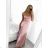 Šaty dlhé elegantné na ramienka dámske (S/M ONE SIZE) TALIANSKA MODA IM323013/DU   béžová   S/M