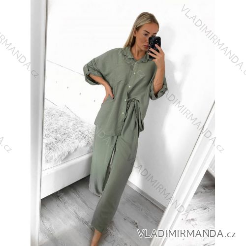 Súprava nohavice dlhé a košele dlhý rukáv dámska nadrozmer (L/XL/2XL ONE SIZE) POLSKÁ MÓDA IMWT23BELLA