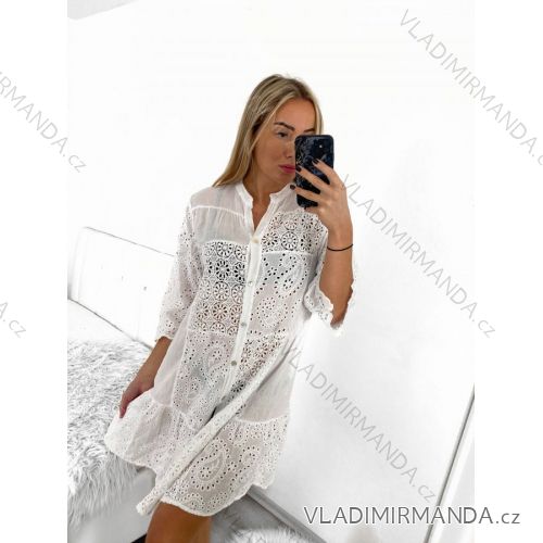 Šaty letné krajkové krátky rukáv dámske (S/M/L ONE SIZE) TALIANSKA MÓDA IM723STEFFANIE
