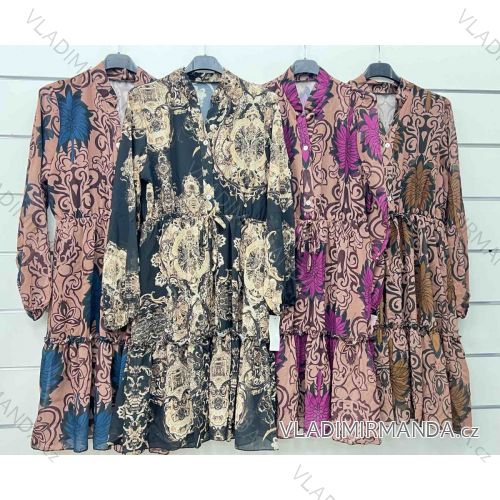 Šaty letné šifónové dlhý rukáv dámske (S/M ONE SIZE) TALIANSKA MÓDA IMWP233007