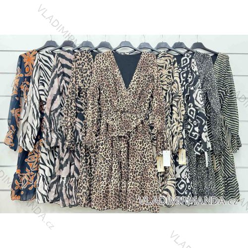 Šaty letné šifónové dlhý rukáv dámske (S/M ONE SIZE) TALIANSKA MÓDA IMWP233008