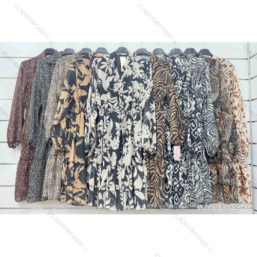 Šaty letné šifónové dlhý rukáv dámske (S/M ONE SIZE) TALIANSKA MÓDA IMWP233015