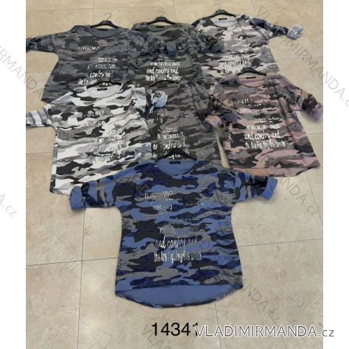 Tunika 3/4 dlhý rukáv dámska maskáč (S/M ONE SIZE) TALIANSKA MÓDA IMWP2314341
