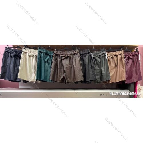 Kraťasy koženkové dámska nadrozmer (3XL/4XL ONE SIZE) TALIANSKA MÓDA IMWQ233046