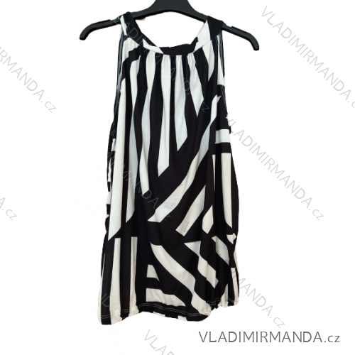 Tielko top bez rukávov letné icecool dámske (S/M/L ONE SIZE) TALIANSKA MÓDA IMM23M84215-8/DU M / L Čierno-biela