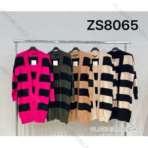 Cardigan pletený dlhý rukáv dámsky prúžok (S/M ONE SIZE) TALIANSKA MÓDA IMWP23ZS8065