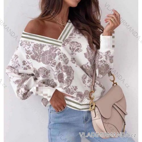 Mikina dlhý rukáv dámska (S/M ONE SIZE) TALIANSKA MÓDA IMWE233109
