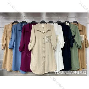 Košeľa predĺžená dlhý rukáv dámska (S/M ONE SIZE) TALIANSKA MÓDA IMWGS233189