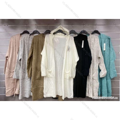 Cardigan s kapucňou dlhý rukáv dámsky (S/M ONE SIZE) TALIANSKA MÓDA IMWGS233190