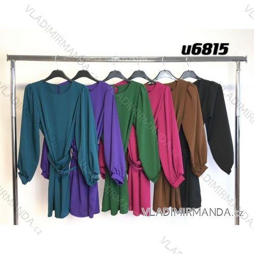 Šaty elegantný dlhý rukáv dámske (S/M ONE SIZE) TALIANSKA MÓDA IMM23M6815
