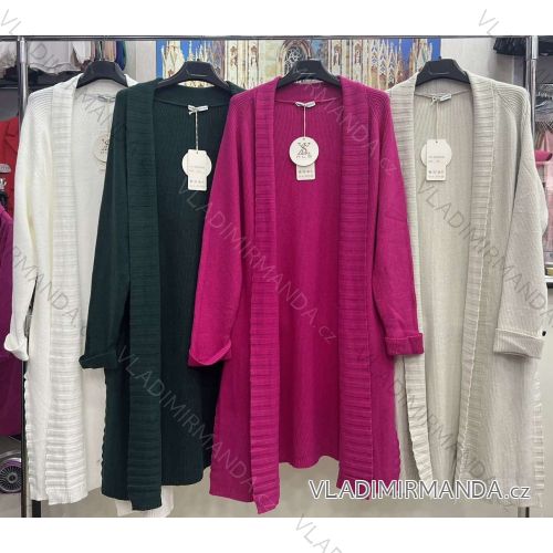 Cardigan pletený dlhý rukáv dámsky (S/M ONE SIZE) TALIANSKA MÓDA IMWB23508