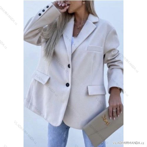 Kabát krátky flaušový dámsky (S/M ONE SIZE) TALIANSKA MÓDA IMWB23509