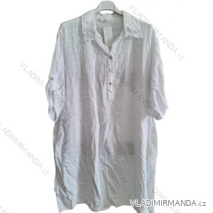 Šaty košeľové bavlnené 3/4 dlhý rukáv dámske nadrozmer (XL/2XL ONE SIZE) TALIANSKA MÓDA IMD23601/DUR