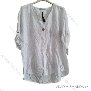 Tunika košeľová dlhý rukáv dámska nadrozmer (XL/2XL ONE SIZE) TALIANSKA MÓDA IMD23606