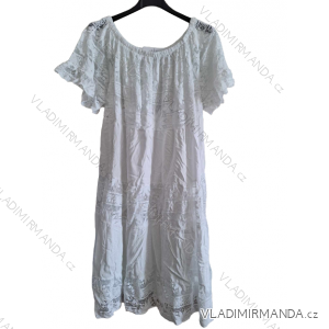 Šaty krajkové letné boho krátky rukáv dámske nadrozmer (XL/2XL ONE SIZE) TALIANSKA MÓDA IMD23608