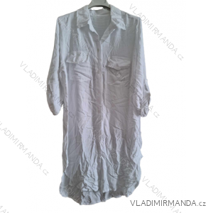 Šaty košeľové 3/4 dlhý rukáv dámske nadrozmer (L/XL ONE SIZE) TALIANSKA MÓDA IMD23614