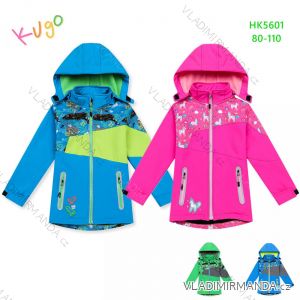Bunda softshellová s fleecom dojčenská detská dievčenská a chlapčenská (80-110) KUGO HK5601