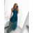 Šaty spoločenské dlhé bez rukávu dámske (S/M ONE SIZE) TALIANSKA MÓDA IM323095