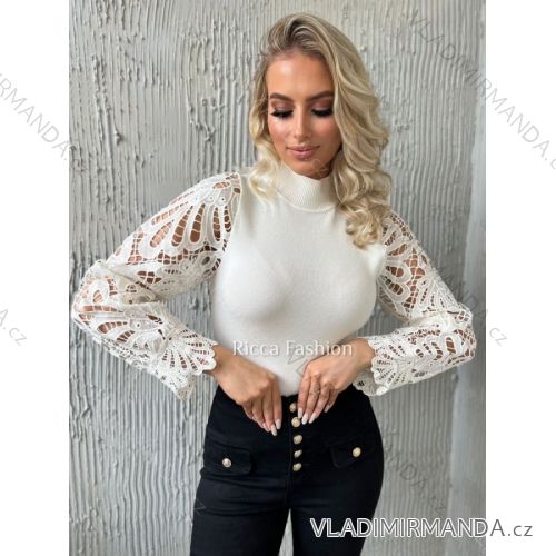 Tričko so stojačikom dlhý rukáv dámske (S/M ONE SIZE) TALIANSKA MÓDA IMWPO233352