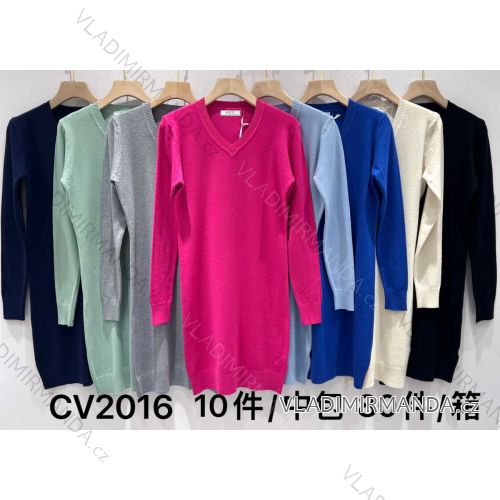 Šaty úpletové dlhý rukáv dámske (S/M ONE SIZE) MB2123CV2016