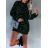 Šaty mikinové dlhý rukáv dámske (S/M/L ONE SIZE) TALIANSKA MÓDA IMD23680
