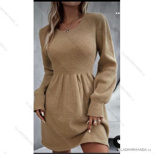 Šaty teplé dlhý rukáv dámske (S/M ONE SIZE) TALIANSKA MóDA IMC23376