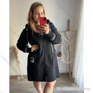 Kabátna zip s kapucí dlhý rukáv dámska nadrozmer (2XL/3XL ONE SIZE) TALIANSKA MÓDA IM423ANNIE