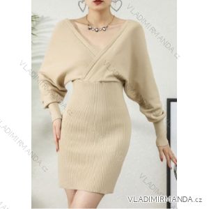 Šaty úpletové dlhý rukáv dámske (S/M ONE SIZE) TALIANSKA MÓDA IMWD233669