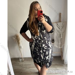 Vesta s kapucňou bez rukávu dámske nadrozmer (2XL/3XL ONE SIZE) TALIANSKA MóDA  IM423DENNY/DU