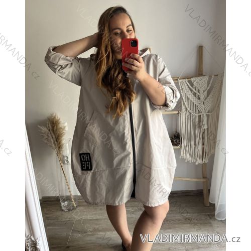 Bunda s kapucňou dámske nadrozmer (2XL/3XL/4XLONE SIZE) TALIANSKA MÓDA IMD23HOPE