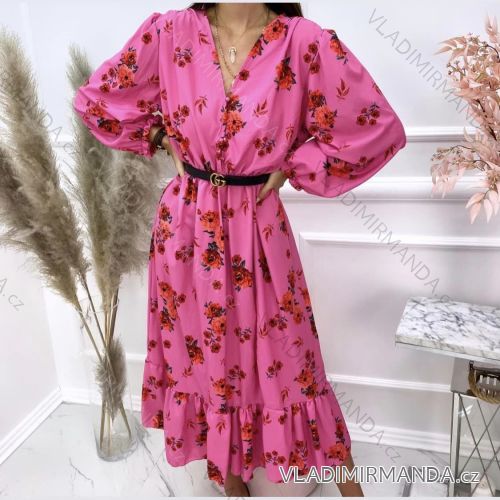 Šaty dlhé košeľové dlhý rukáv dámske (S/M ONE SIZE) TALIANSKA MÓDA IMWGB233723