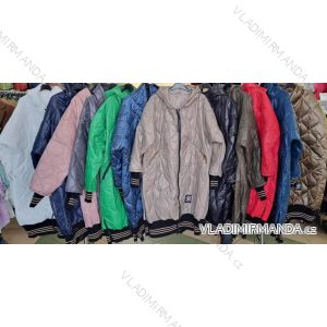 Bunda kabát s kapucňou dlhý rukáv dámsky nadrozmer (XL/2XL ONE SIZE) TALIANSKA MÓDA IMWGS233579