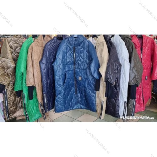 Bunda kabát s kapucňou dlhý rukáv dámsky nadrozmer (XL/2XL ONE SIZE) TALIANSKA MÓDA IMWGS233580