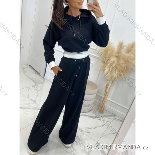 Súprava tepláková s kapucňou dlhý rukáv dámska (S/M ONE SIZE) TALIANSKA MÓDA IMWY233583