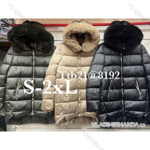 Bunda kabát s kapucňou dámska nadrozmer (S-2XL) TALIANSKA MÓDA PMWBP238192
