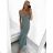 Šaty dlhé elegantné spoločenské trblietavé carmen dámske (S/M ONE SIZE) TALIANSKA MÓDA IMM2251196/DU S/M šedá svetlá