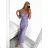 Šaty dlhé elegantné spoločenské trblietavé carmen dámske (S/M ONE SIZE) TALIANSKA MÓDA IMM2251196/DU S/M šedá svetlá