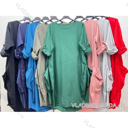 Šaty oversize dlouhý rukáv dámske nadrozmer (3XL/4XL/5XL ONE SIZE) TALIANSKA MÓDA IM423568