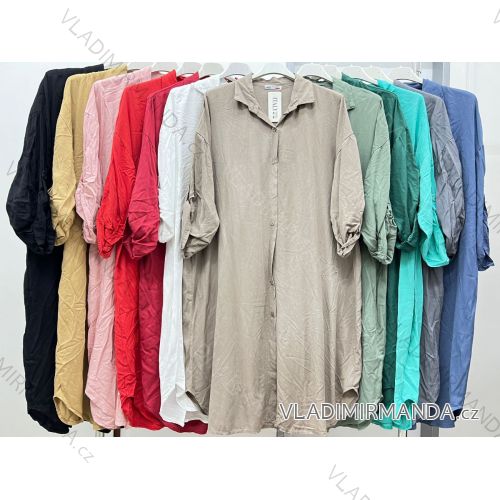 Košeľa prodloužená dlhý rukáv dámska nadrozmer (XL/2XL/3XL ONE SIZE) TALIANSKA MóDA IM423571
