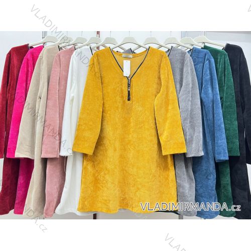 Šaty dlhý rukáv dámske nadrozmer (2XL/3XL/4XL ONE SIZE) TALIANSKA MÓDA IM423615