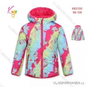 Bunda zimní s kožíškem s kapucňou detská dorost dievčenské (98-128) KUGO KB2350