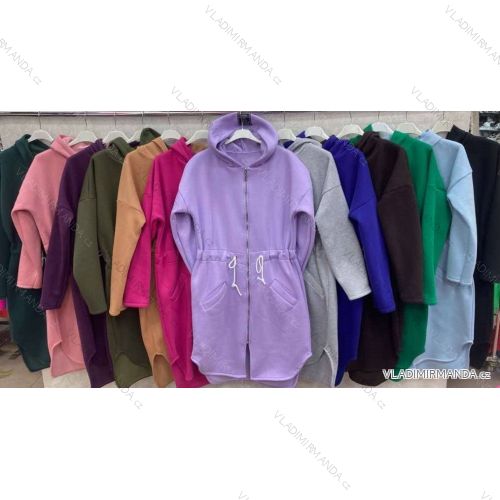 Mikina na zips s kapucňou dlhý rukáv dámska (S/M ONE SIZE) TALIANSKA MÓDA IMWGG233507