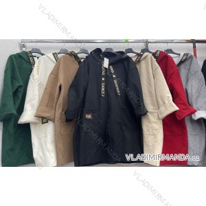 Kabát s kapucňou dlhý rukáv dámsky nadrozmer (XL/2XL ONE SIZE) TALIANSKA MÓDA IMWD2335111