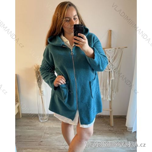 Kabát dlhý rukáv dámsky nadrozměr (3XL / 4XL ONE SIZE) TALIANSKA MODA IM423BEATY