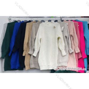 Šaty úpletové dlhý rukáv dámske (S/M ONE SIZE) TALIANSKA MÓDA IMWD233514
