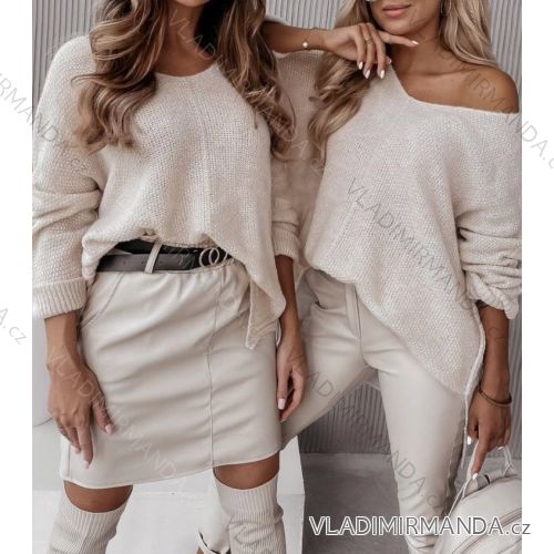 Sveter pletený dlhý rukáv dámske (S/M ONE SIZE) TALIANSKA MÓDA IMWAD233312