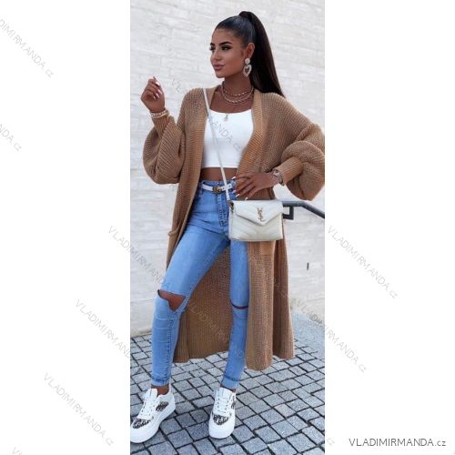 Cardigan pletený dlhý rukáv dámsky (S / M ONE SIZE) TALIANSKÁ MÓDA IMWAD23309