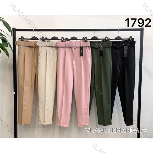 Nohavice dlhé elegantné s opaskom dámske (S/M ONE SIZE) TALIANSKA MÓDA IMWAC231792